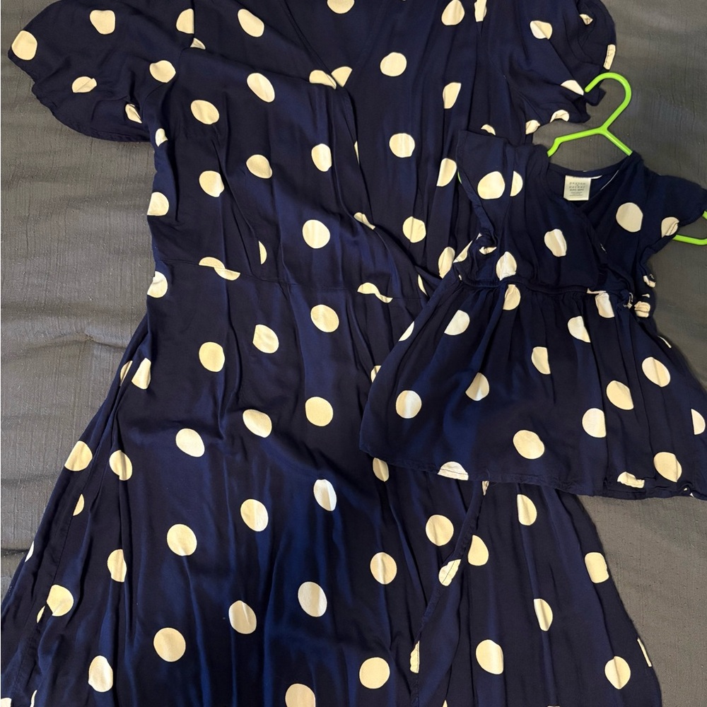 Elegant Navy Polka Dot Dress for Women